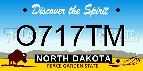 O717TM North Dakota License Plate