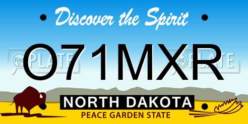 O71MXR North Dakota License Plate