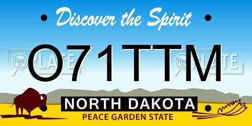 O71TTM North Dakota License Plate