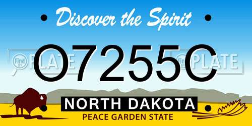 O7255C North Dakota License Plate
