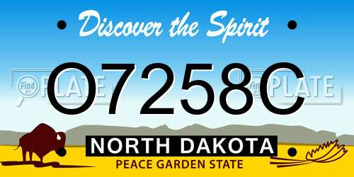O7258C North Dakota License Plate