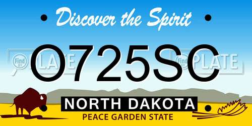 O725SC North Dakota License Plate