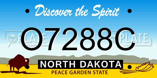 O7288C North Dakota License Plate