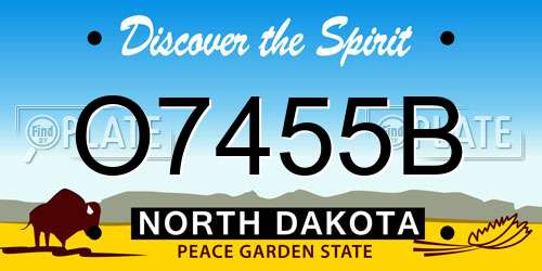 O7455B North Dakota License Plate