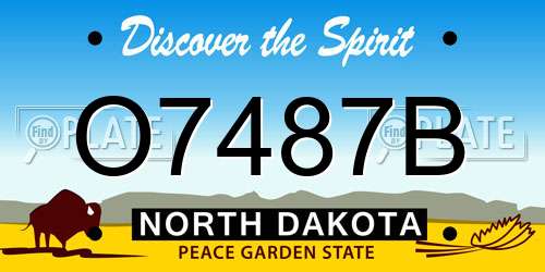 O7487B North Dakota License Plate