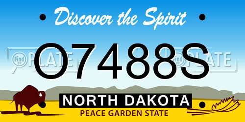 O7488S North Dakota License Plate