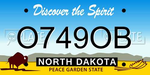O749OB North Dakota License Plate