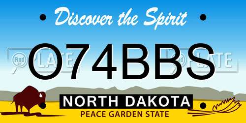 O74BBS North Dakota License Plate