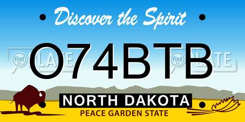 O74BTB North Dakota License Plate