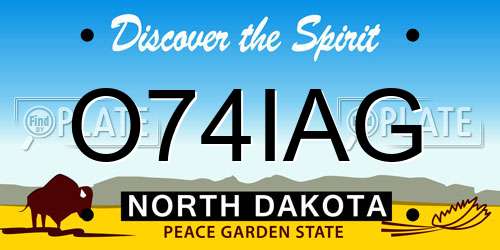 O74IAG North Dakota License Plate