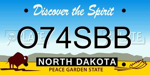 O74SBB North Dakota License Plate