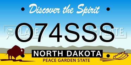 O74SSS North Dakota License Plate