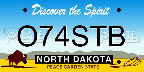 O74STB North Dakota License Plate