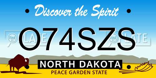 O74SZS North Dakota License Plate
