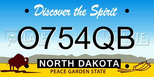 O754QB North Dakota License Plate