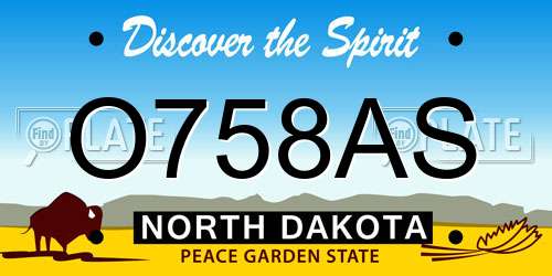 O758AS North Dakota License Plate