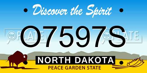 O7597S North Dakota License Plate