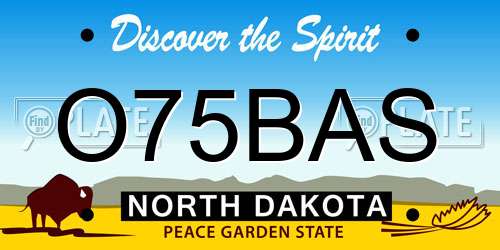 O75BAS North Dakota License Plate