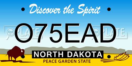 O75EAD North Dakota License Plate