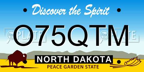 O75QTM North Dakota License Plate