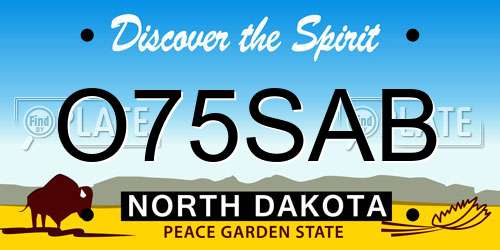O75SAB North Dakota License Plate