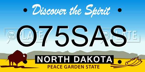 O75SAS North Dakota License Plate