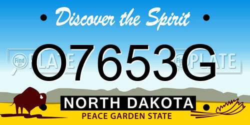 O7653G North Dakota License Plate
