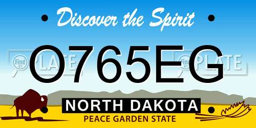 O765EG North Dakota License Plate