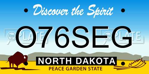 O76SEG North Dakota License Plate