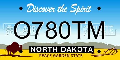 O780TM North Dakota License Plate