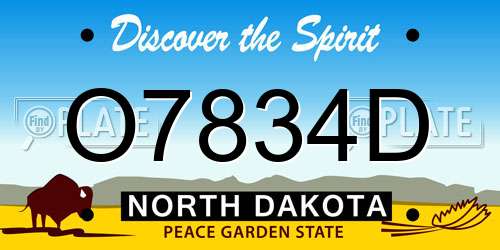O7834D North Dakota License Plate