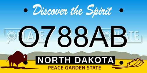 O788AB North Dakota License Plate