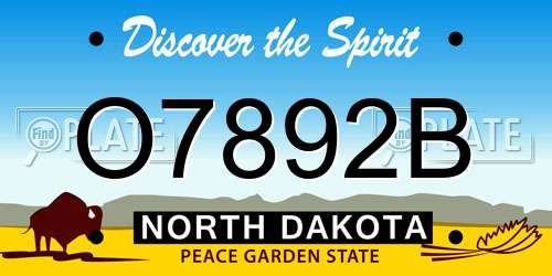 O7892B North Dakota License Plate
