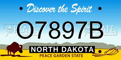 O7897B North Dakota License Plate
