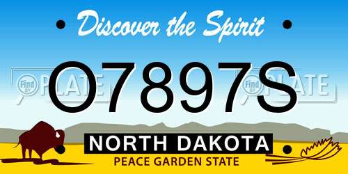 O7897S North Dakota License Plate
