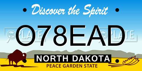 O78EAD North Dakota License Plate
