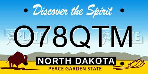 O78QTM North Dakota License Plate
