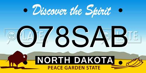 O78SAB North Dakota License Plate