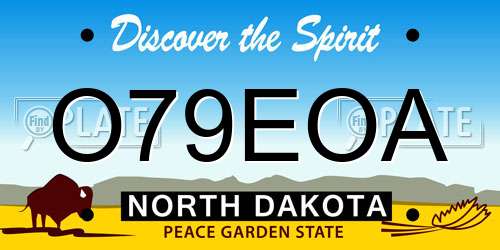 O79EOA North Dakota License Plate