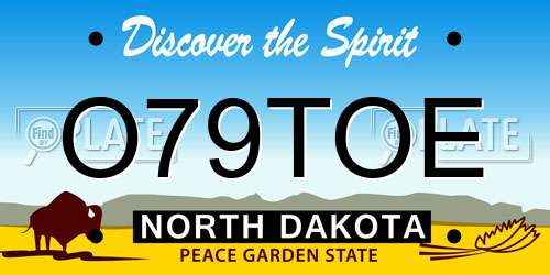 O79TOE North Dakota License Plate