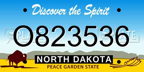 O823536 North Dakota License Plate