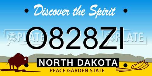 O828ZI North Dakota License Plate
