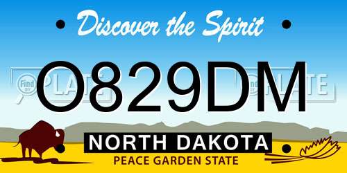 O829DM North Dakota License Plate