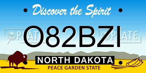 O82BZI North Dakota License Plate
