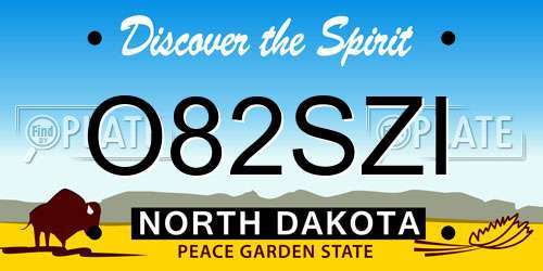 O82SZI North Dakota License Plate