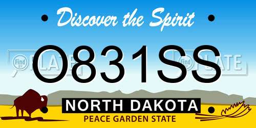 O831SS North Dakota License Plate