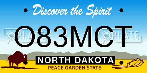 O83MCT North Dakota License Plate