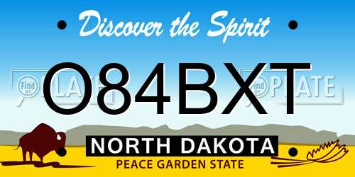 O84BXT North Dakota License Plate