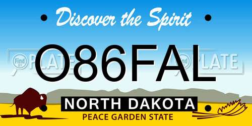 O86FAL North Dakota License Plate