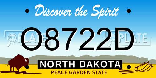 O8722D North Dakota License Plate
